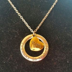Forever in my heart mom memorial necklace